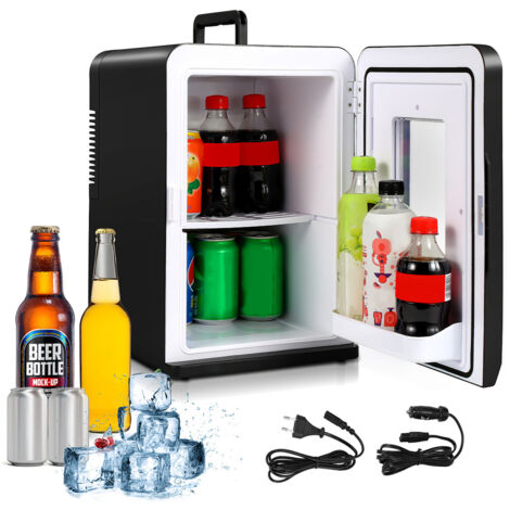 SWANEW Mini Frigo da 15 Litri Piccolo Frigorifero Portatile con funzione di raffreddamento e riscaldamento 220V AC/12V DC per Casa Camera da Letto Ufficio e Viaggio
