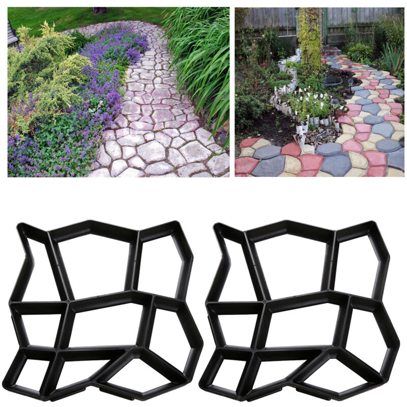Moule de béton 2 pièce, moule d'allée Outils de moule de pavage d'allée Patio béton, 43x43x4 cm - Swanew