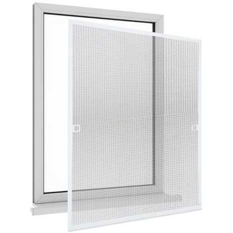 Swanew – Moustiquaire de fenêtre en aluminium 80x100 cm – Protection UV et intempéries – Filet en fibre de verre pour insectes – Installation facile