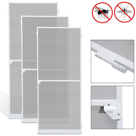 SWANEW Moustiquaire Porte moustiquaire à cadre aluminium moustiquaire à gaze protection UV imperméable 120x210CM - Blanc