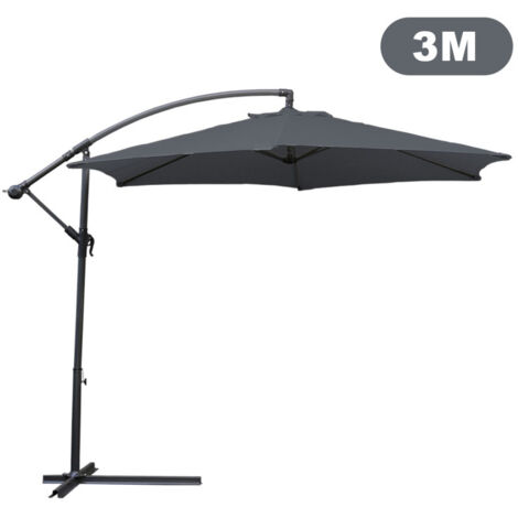 SWANEW Ombrellone Deporté Jardin Pavillon 300 cm - Grigio