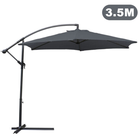 SWANEW Ombrellone Deporté Jardin Pavillon 350 cm - Grigio
