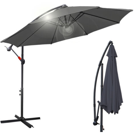 SWANEW Ombrellone Deporte Protezione UV e resistente agli agenti atmosferici Ø300cm Grigio