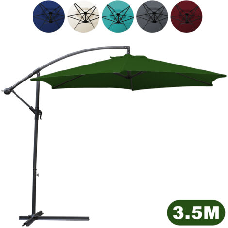 SWANEW Ombrellone, ombrellone da giardino con 8 montanti, ombrellone inclinabile, ombrellone per giardino, spiaggia, piscina e bar 350 cm verde