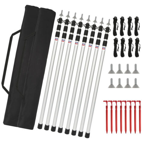 SWANEW Pali per tenda in alluminio Pali per tenda. pali da campeggio. pali di supporto per tende da sole regolabili. 88cm-234cm 8X