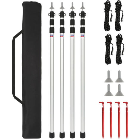 SWANEW Pali per tenda Pali per tenda in alluminio. pali da campeggio telescopici leggeri e regolabili per escursioni. 88cm-234cm 4X