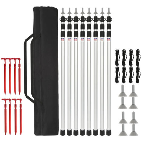 SWANEW Pali per tenda Pali per tenda in alluminio. pali da campeggio telescopici leggeri e regolabili per escursioni. 88cm-234cm 8X
