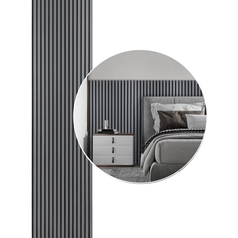 Swanew - Panneau acoustique Panneau mural Panneau mural moderne en placage bois et feutre mdf Panneau mural 1x 120x60x2.1cm Gris