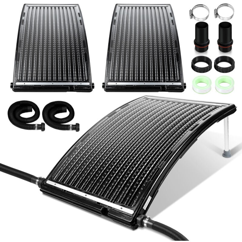 Swanew - Panneau de chauffage solaire de piscine incurvé 15 L,Ø38 mm,110x65cm,3pcs