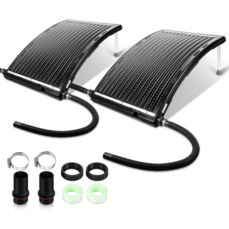 Swanew - Panneau de chauffage solaire de piscine incurvé 15 L,Ø38 mm,110x65cm,2pcs