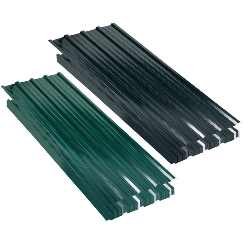 Panneaux de toiture 12/24/36pcs 129x46cm Tôles profilées - 12pcs Grün 7㎡ - Swanew