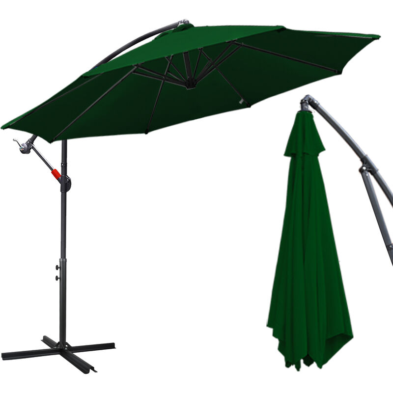 Swanew - Parasol 300 cm - parasol jardin, parasol de balcon Vert - Vert