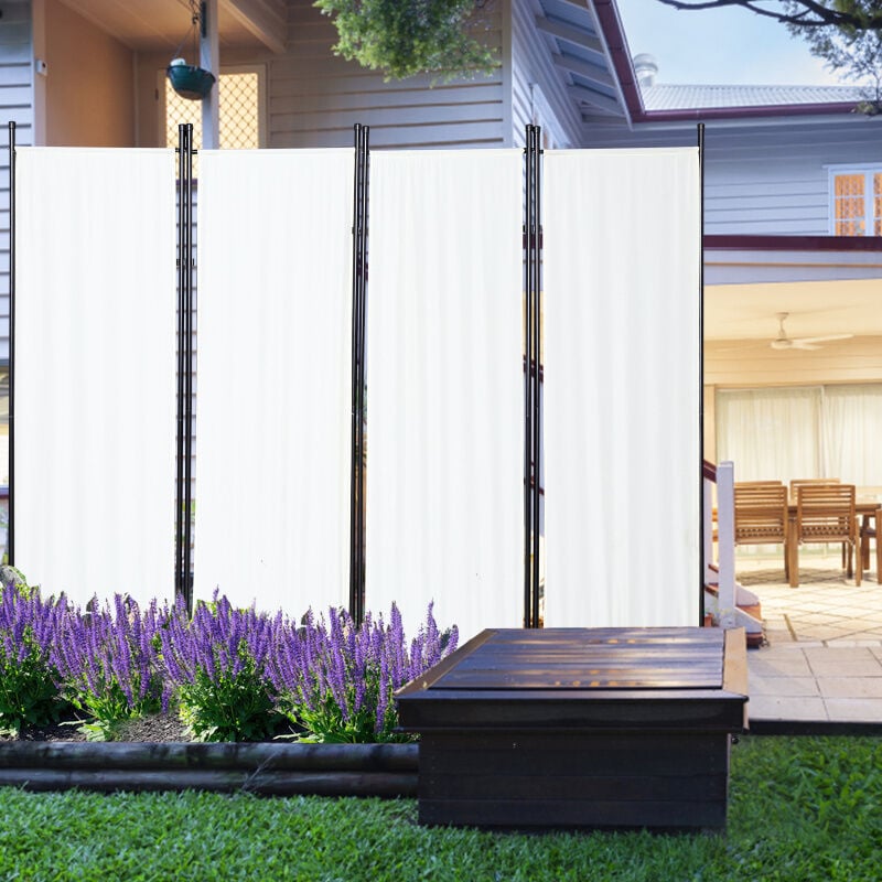 Paravent Paroi de séparation Espagnol Beige Anthracite pliable Paroi de séparation Balcon Moderne Blanc - Swanew