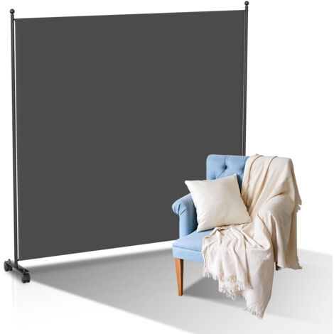 SWANEW Paraventi di separazione pieghevole con rotelle  telaio in metallo  ideale per soggiorno  ufficio Antracite 187x181 cm