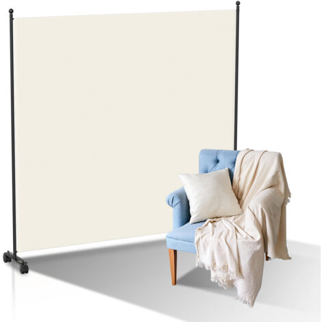 SWANEW Paraventi di separazione pieghevole con rotelle  telaio in metallo  ideale per soggiorno  ufficio Beige 187x181 cm