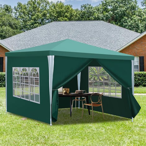 HENGDA SWANEW Pavillon Stahlrohre – Terrassenpavillon, Raucherzelt und Partyzelt aus Stahlrohren für den Garten Weiß 3x3m