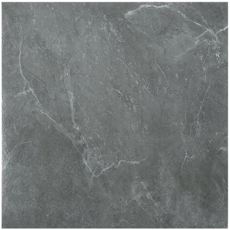 SWANEW Pavimento adesivo in PVC -1 Scatola di 11 piastrelle viniliche autoadesive - Marmo grigio - ca. 1 m²