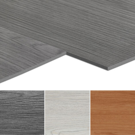 SWANEW Pavimento PVC di design, Strisce viniliche autoadesive, Pavimento vinilico Deluxe, 91,5 cm x 15,2 cm x 2 mm, 18 pezzi 2,51 m² Legno scuro