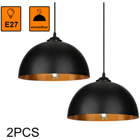SWANEW Pendelleuchte Lampenschirm 2er Set Pendellampe Industrielle Vintage Metall E27 Hängelampe 60W Hängeleuchte Deckenlampe Ø 30cm