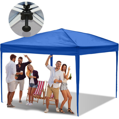 SWANEW Pergolato da giardino. Tenda da sole pieghevole. Protezione solare UV 50+. POP-UP Senza Muri blu 3x3m