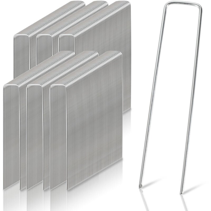 Swanew - Piquets de Fixation 50-1000 Pièces, Ø2,8mm en Acier Galvanisé, Ancrage au Sol de Jardin - 300x