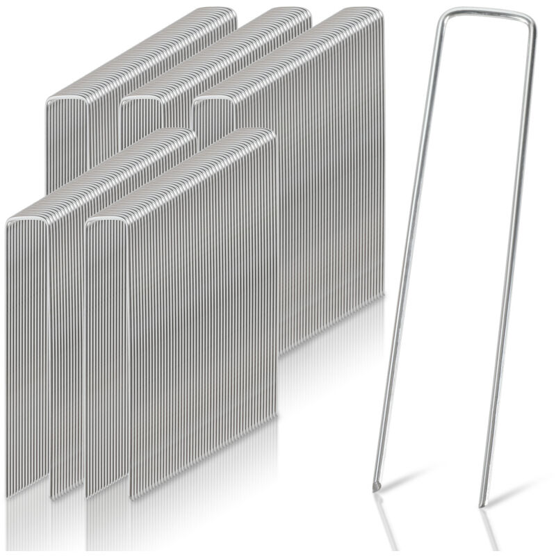 Swanew - Piquets de Fixation 50-1000 Pièces, Ø2,8mm en Acier Galvanisé, Ancrage au Sol de Jardin - 250x