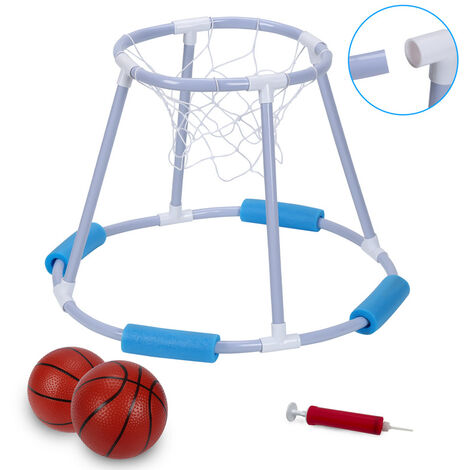 SWANEW Piscine Exterieur Panier Basket,Jouet Gonflable Piscine Aire De Jeux Gonflable Balles Piscine A Balles,Jeu Piscine - bleu