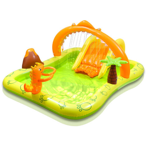 SWANEW Piscine gonflable Enfant / Aire De Jeux aquatique Dinosaure 246x193x110cm - Couleur