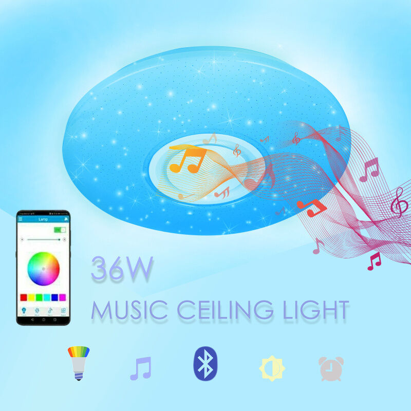 Plafonnier led 36W changement de couleur Couloir Plafonnier Bluetooth Musique Rond Lampe