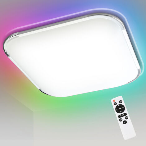 Plafonnier LED RGB télécommande plafonnier cuisine haut-parleur LED blanc  chaud-froid, dimmable avec changement de couleur, 1x 18W 1100lm 3000-6500K,  DxH 28x5,5 cm, ETC Shop: lampes, mobilier, technologie. Tout d'une source.