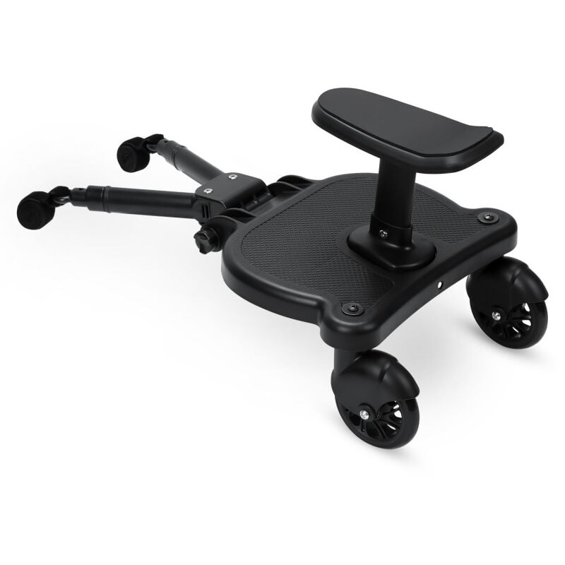 Planche de poussette Pédale auxiliaire Avec Velcro tige réglable Avec Siege pour Enfants de 2 à 6 ans jusqu'à 25 kg noir - Swanew