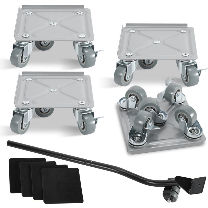 Plateau Roulant 4pcs Charge max 500 kg Planche à roulettes Transporteur de meubles pour tous les sols Aide au transport - Swanew