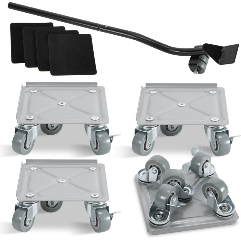 Swanew - plateau Roulant 4pcs Lève-meubles acier Charge max 500 kg Planche à roulettes Transporteur de meubles pour tous les sols Aide au transport