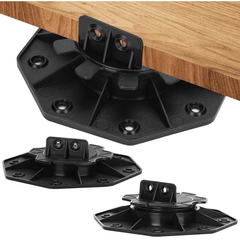 Swanew - plot réglable de 18 à 30 mm 50 Pièces pour terrasse bois et composite Socle en Plastique Roulements à Plaques Plastique wpc