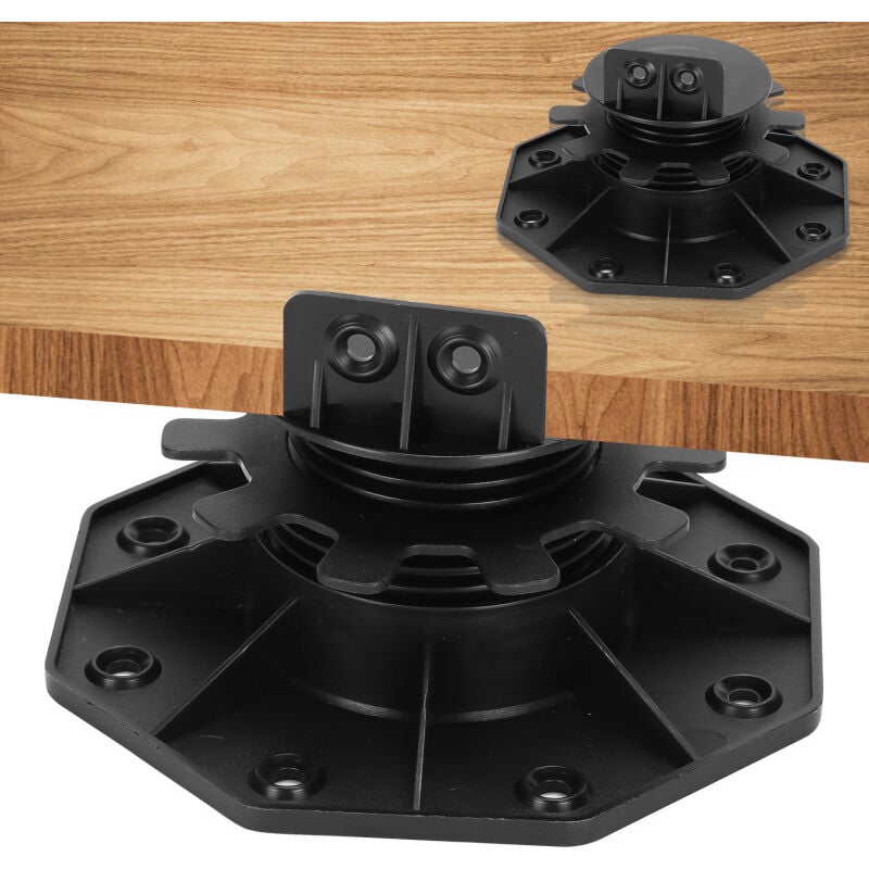 SWANEW PLOT RÉGLABLE DE 30 À 60 MM 10 Pièces POUR TERRASSE BOIS ET COMPOSITE Socle en Plastique Roulements à Plaques Plastique WPC