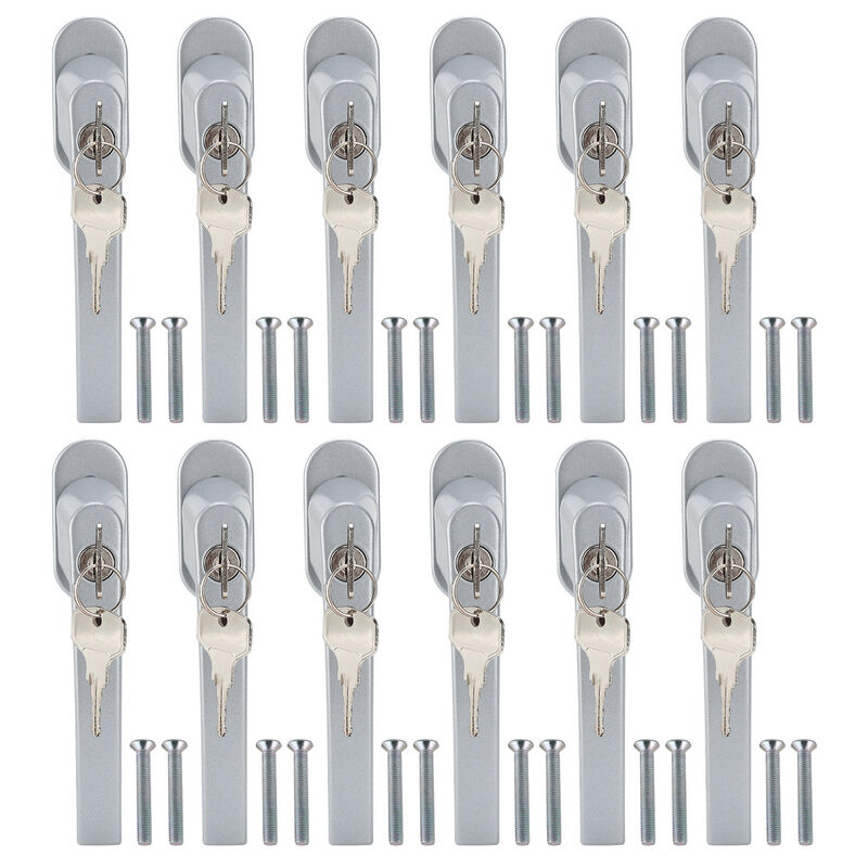 Swanew - Poignée de fenêtre Verrouillable Poignée de fenêtre Clé Alu Sécurité Enfants Gris 12X