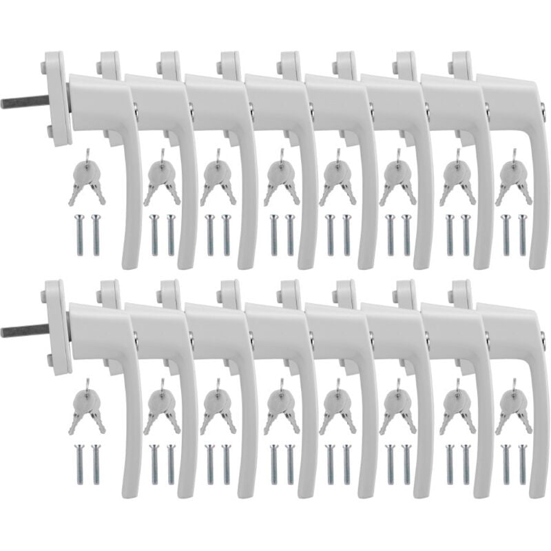 Poignée de fenêtre en aluminium à fermeture identique Olive de fenêtre verrouillable Clé blanc 16X