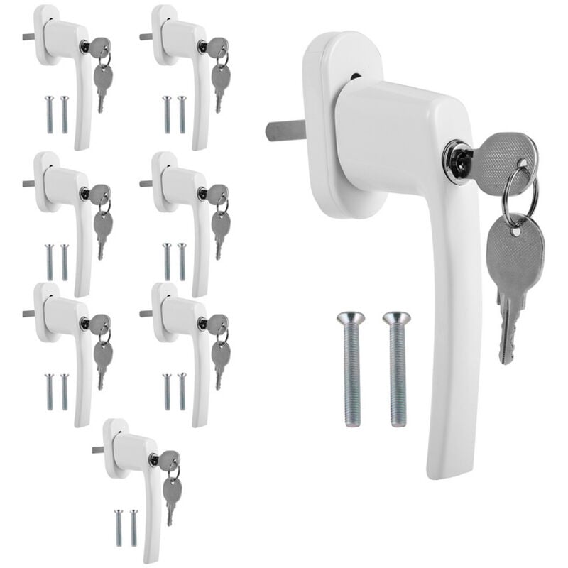 Swanew - Poignée de fenêtre en aluminium à fermeture identique Olive de fenêtre verrouillable Clé blanc 8X