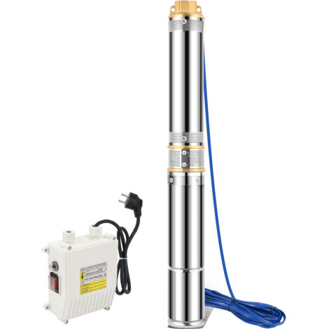 SWANEW Pompa per pozzi profondi 750W 4000L/h Cavo in acciaio inossidabile da 20 m
