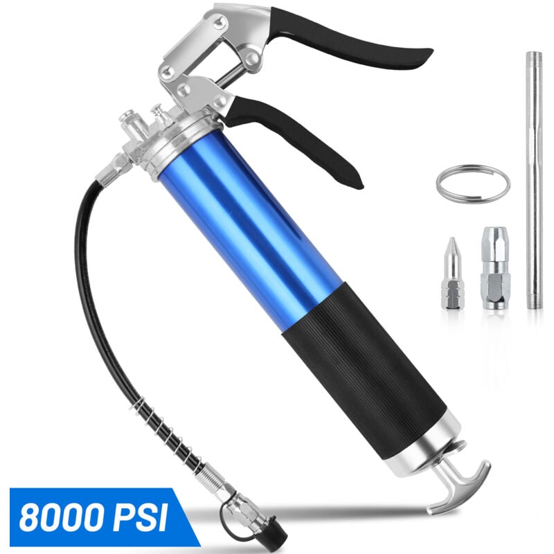 Swanew - Pompe graisse 8000psi Cartouches tube d'injection et embout inclus Pompe à graisse d'atelier avec levier,d'une seule main Pompe graisse