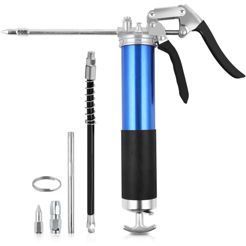 Pompe graisse Manuelle Cartouches,Pompe à graisse à cartouche tube d'injection et embout inclus Pompe à graisse d'atelier avec levier 8000psi