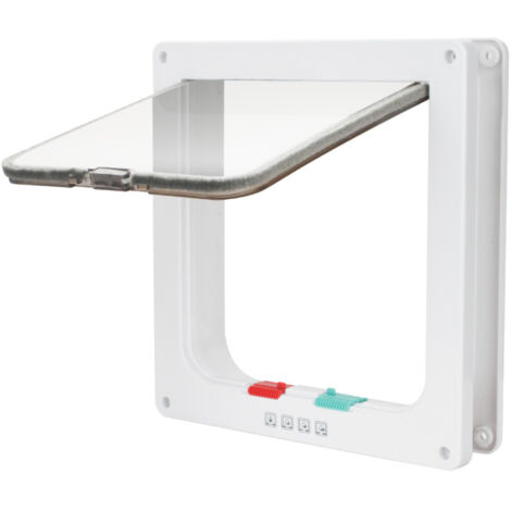 SWANEW Porta per gatti con chiusura magnetica e 4 vie, resistente agli agenti atmosferici, facile da installare, garantendo un'isolamento perfetto e una maggiore sicurezza per il tuo animale M 20x19,2