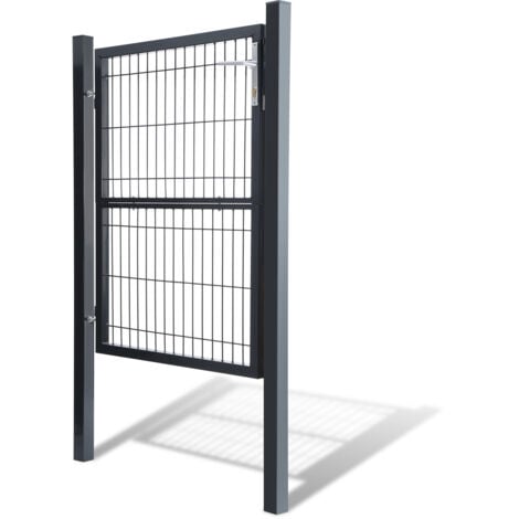 Easy Clôture Portail Barreaudé Acier Galvanisé Passage 400 H 175 Gris