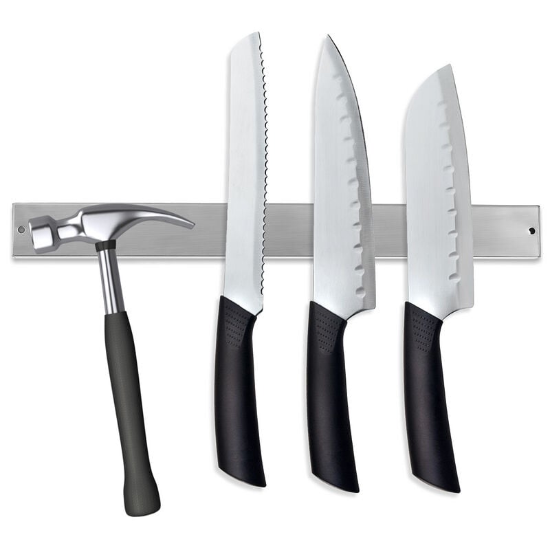 Porte-couteau magnétique aimanté Barre aimantée acier inoxydable Pour Rangement Cuisine Garage Outils couteaux & ustensiles 40cm 1x - Swanew