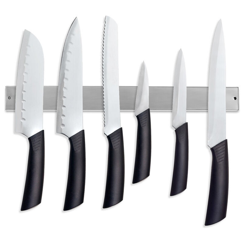 Swanew - Porte-couteau Support mural adhésif Porte-couteau magnétique en acier inoxydable pour ustensiles de cuisine Couteaux 40cm 1x