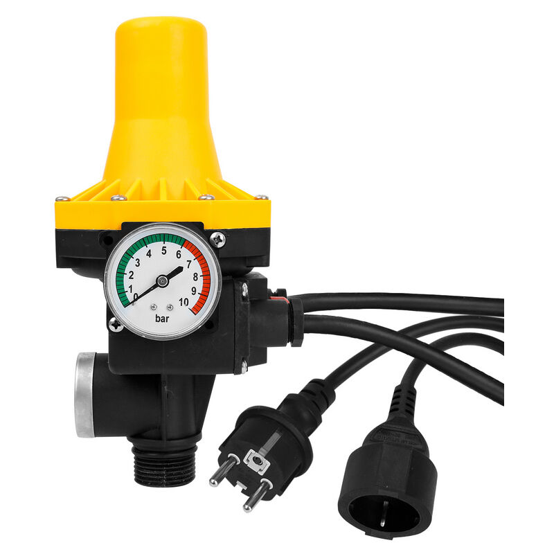 Swanew - Contrôle de la pompe, Commande de pompe,protection contre la marche à sec, pressostat, puits profond- DPS-2 jaune avec cordon d'alimentation
