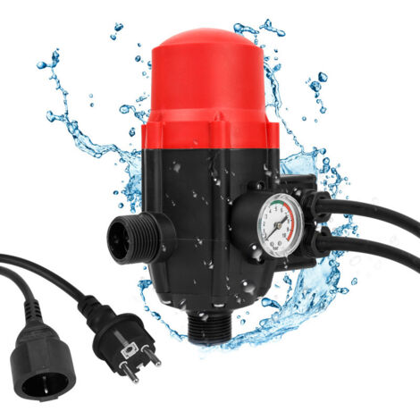 SWANEW Pressostato comando pompa automatico acquedotto sanitario interruttore pompa pozzo profondo rosso con cavo