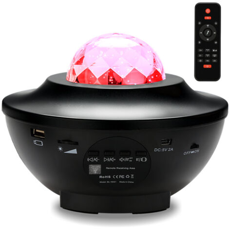 SWANEW Proiettore a Luce Stellare con Timer e Telecomando. con 8 Modalità Luce Notturna Motivo stella/Onda Proiettore Stellato Bluetooth. 360° Rotazione