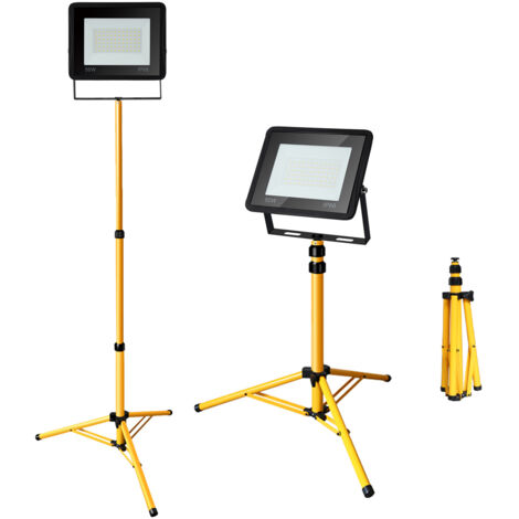SWANEW Proiettore esterno LED con treppiede. faretto esterno impermeabile Giardino garage 50W bianco freddo