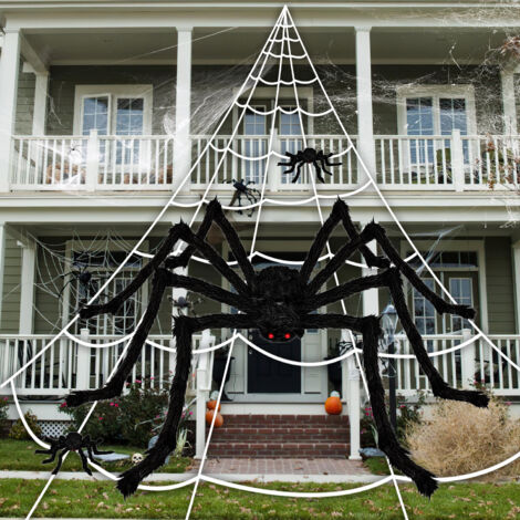 SWANEW Ragnatela 7M Puntelli Decorativi Giardino Casa Infestata Halloween Carnevale